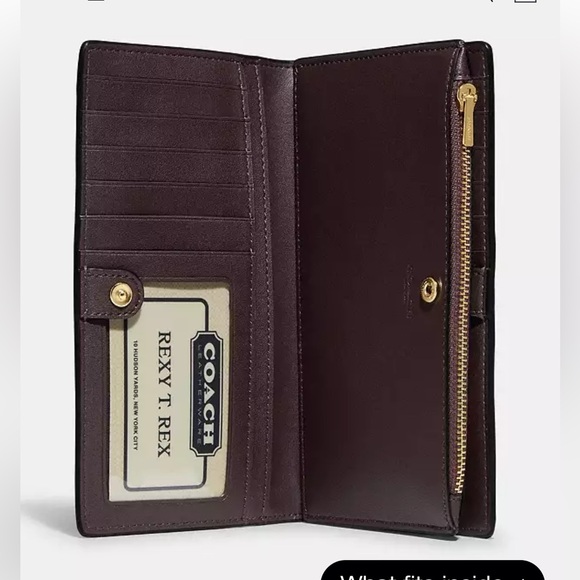 Coach Slip Zip Wallet. NWOT. Black with gold zipper. - Picture 9 of 11